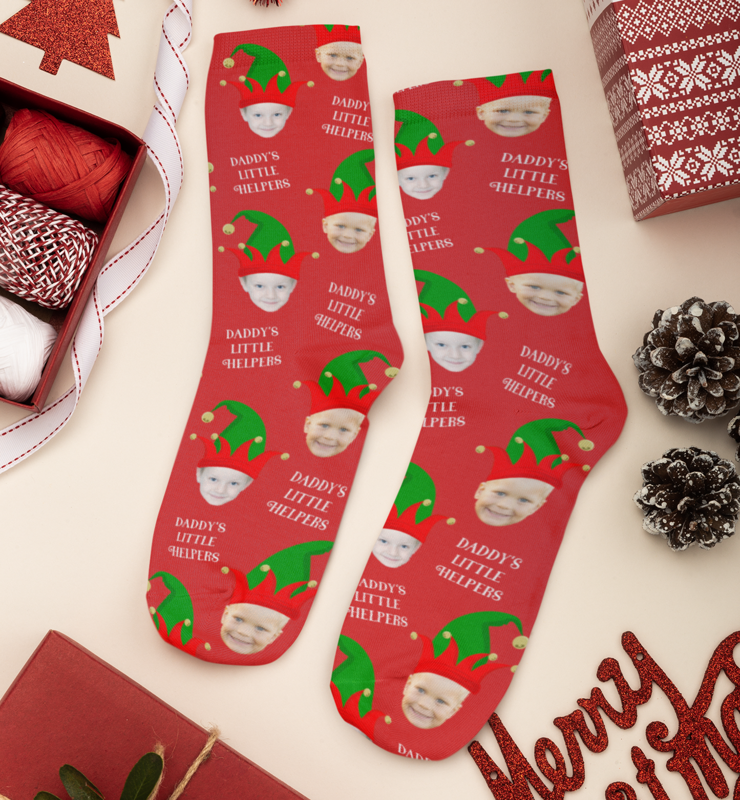 Christmas Socks - Daddy's Little Helpers