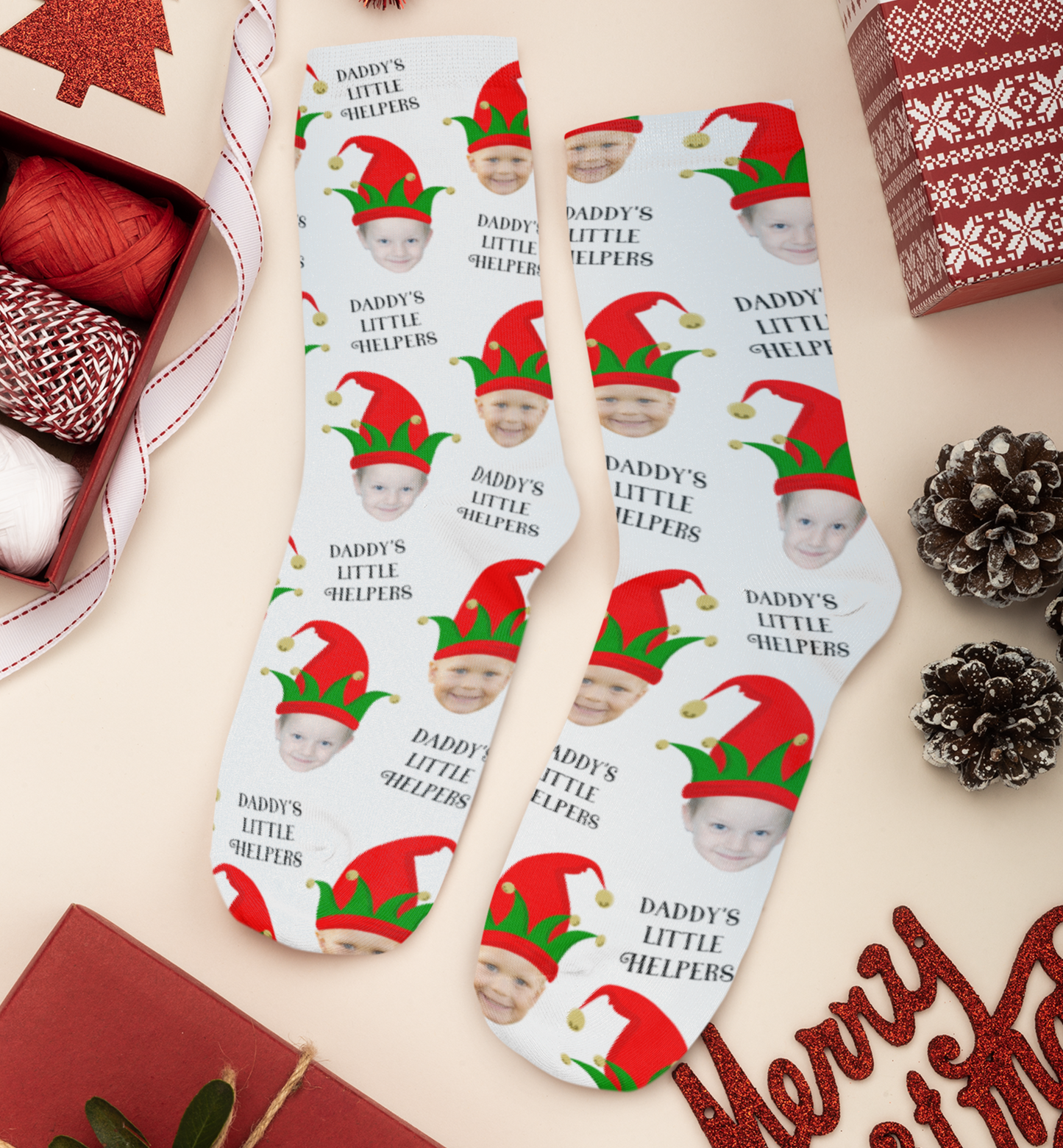 Christmas Socks - Daddy's Little Helpers