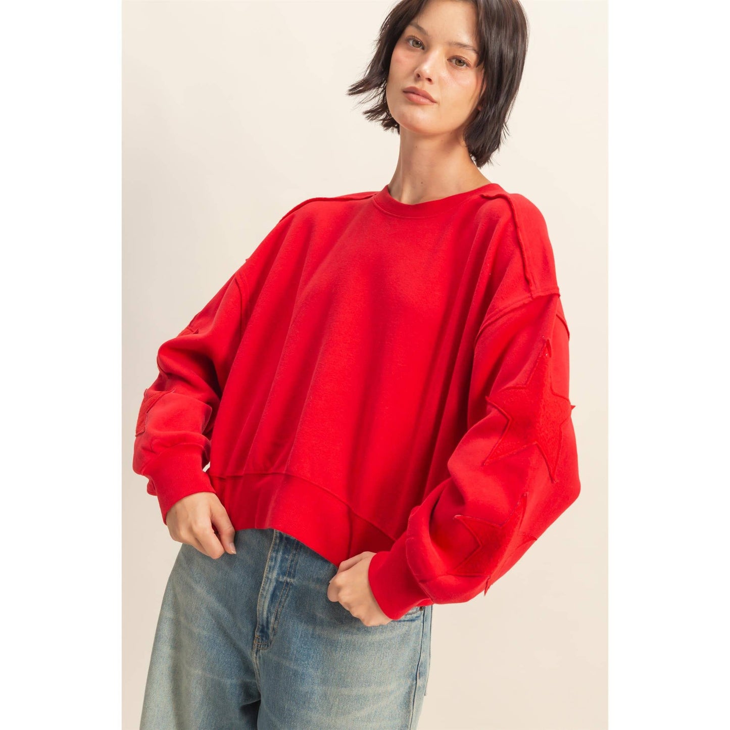 Star Patch Crewneck Sweatshirt