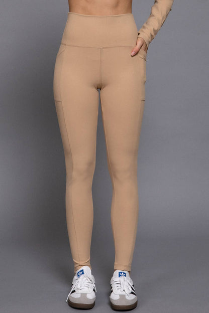 Waist Band Workout Leggings with Pocket