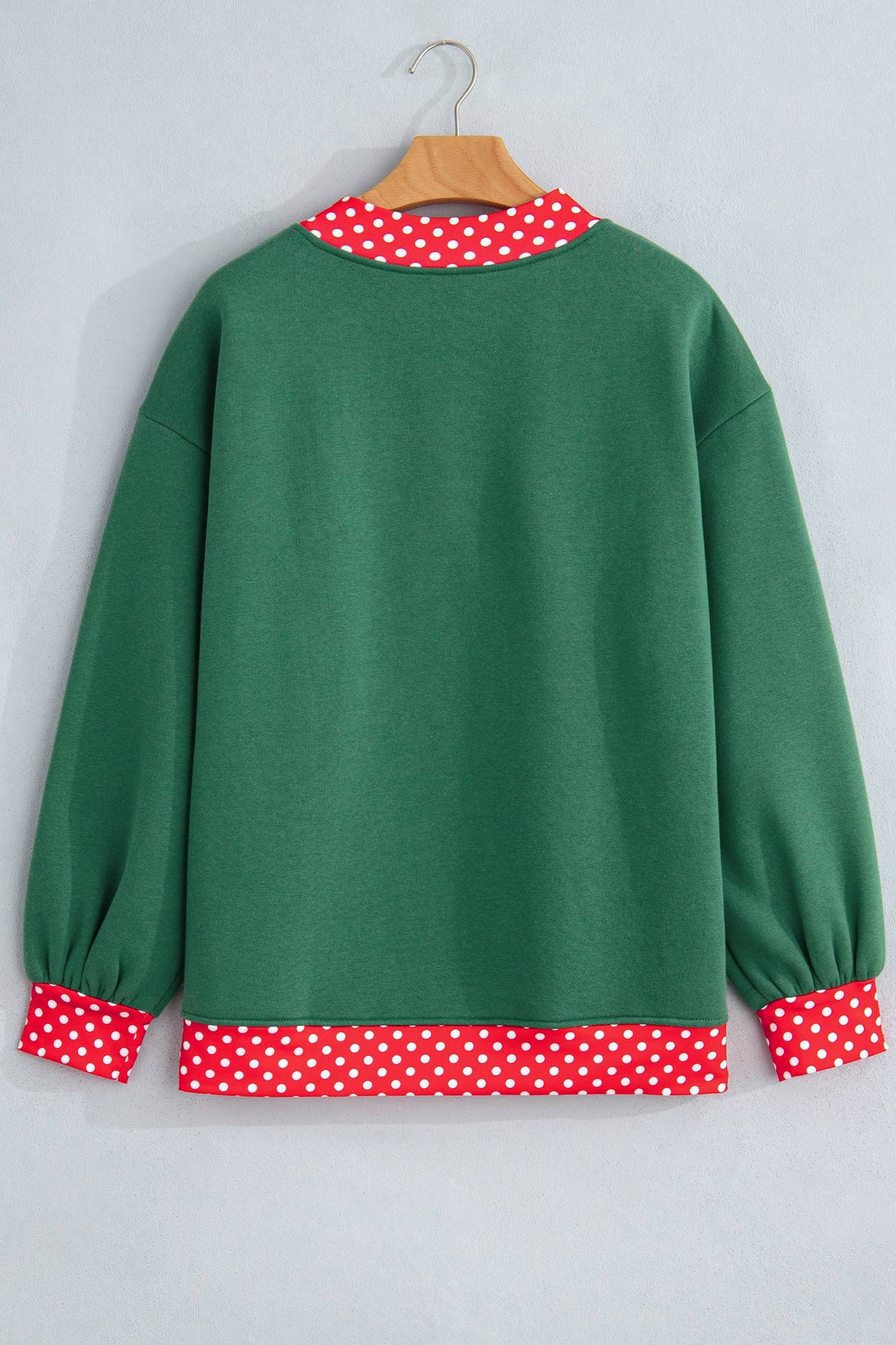 66 Plus Size Polka Dot Mock Neck Fleece Sweatshirt (S-4X)