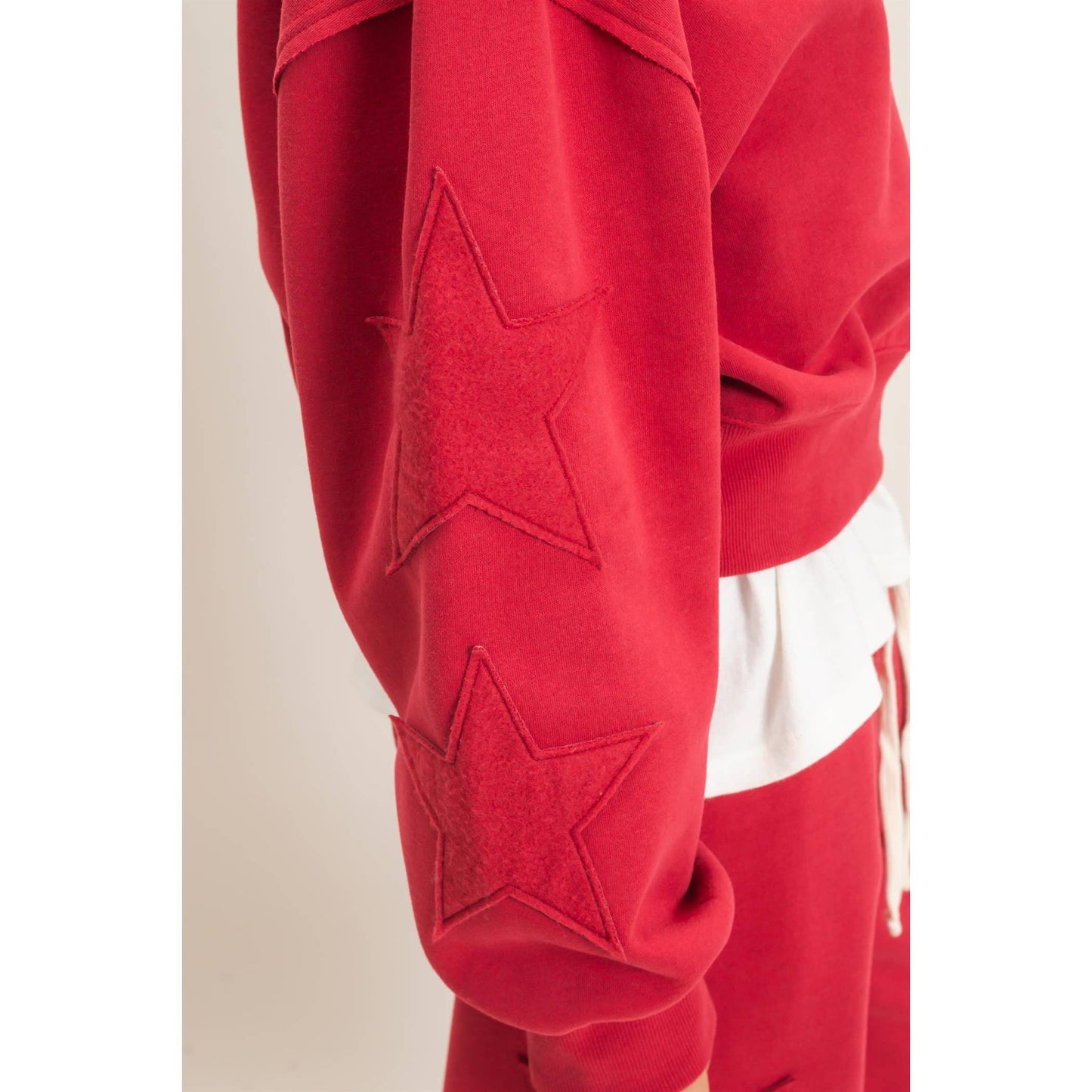 Star Patch Sleeve Sweatshirt