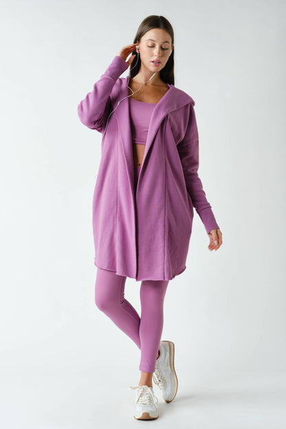Open Front Longline Hoodie Cardigan