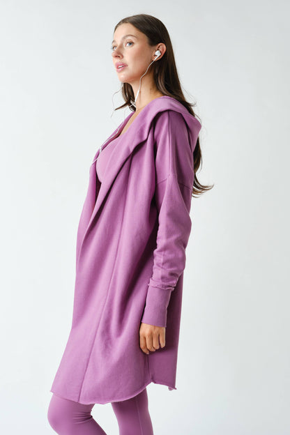 Open Front Longline Hoodie Cardigan