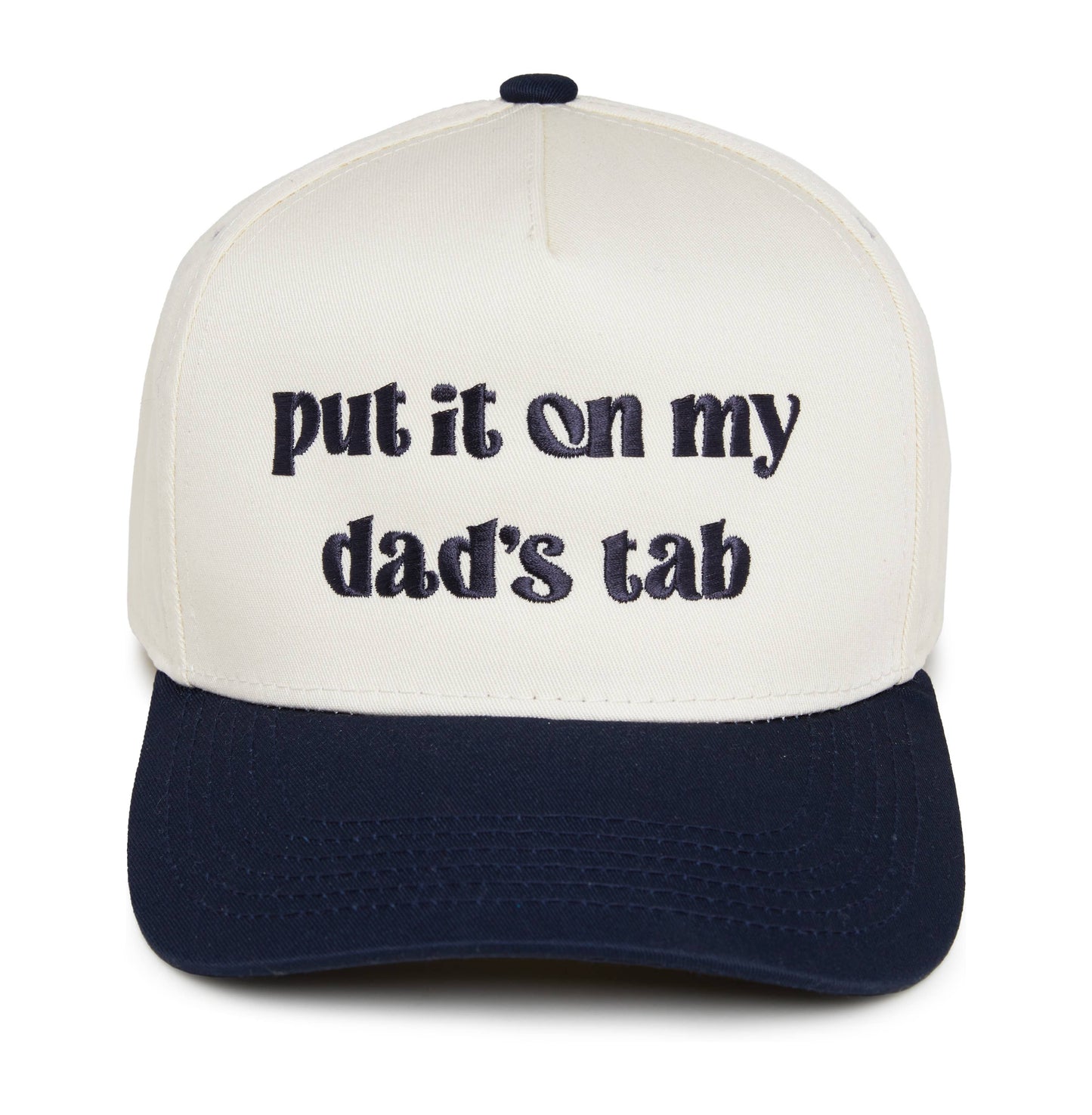 Two Tone Cap - Put it on my dad's tab (Navy/Beige)