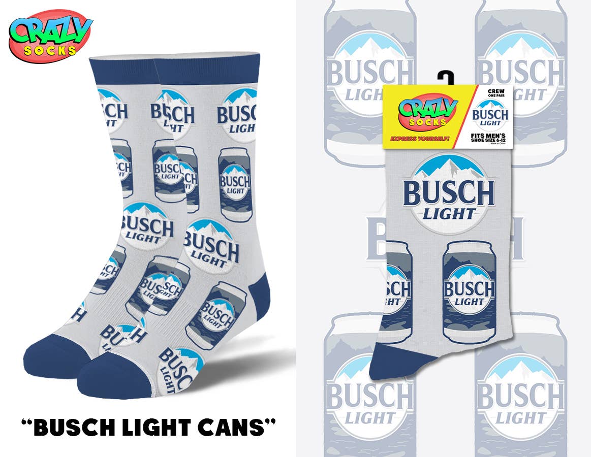 BUSCH LIGHT CANS CRAZY SOCKS