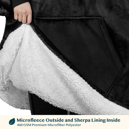 Kid's Chest Pocket Sherpa Hoodie Blanket - Kangaroo Pocket