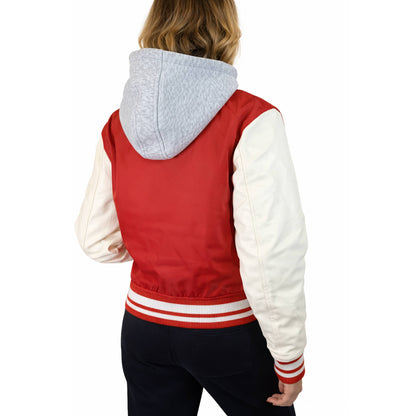 Women’s Hooded Varsity Jacket w/ Detachable Hood
