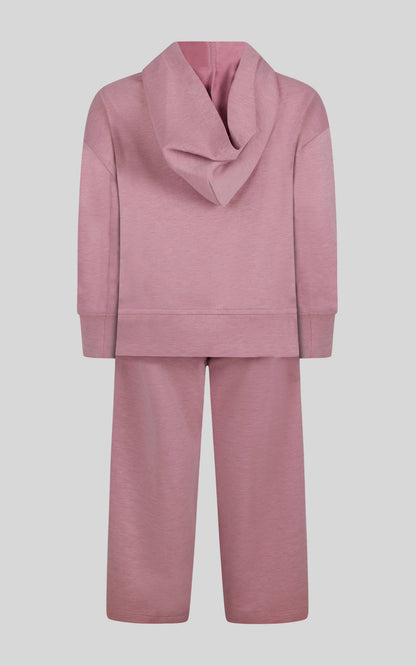 Little Girls Half Zip Hoodie, Wide Leg Pant, Fanny Bag  Set