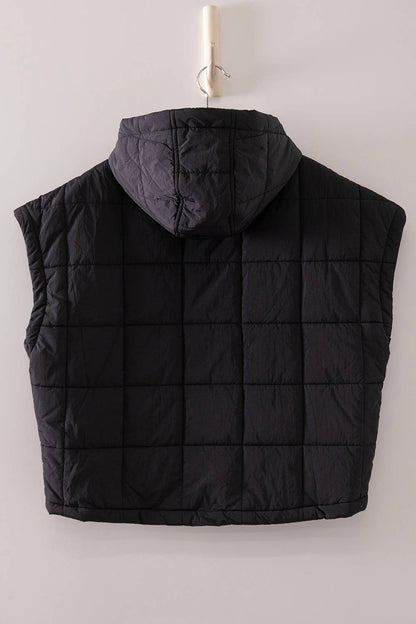 NJ90482-Quilted Hooded Puffer Vest