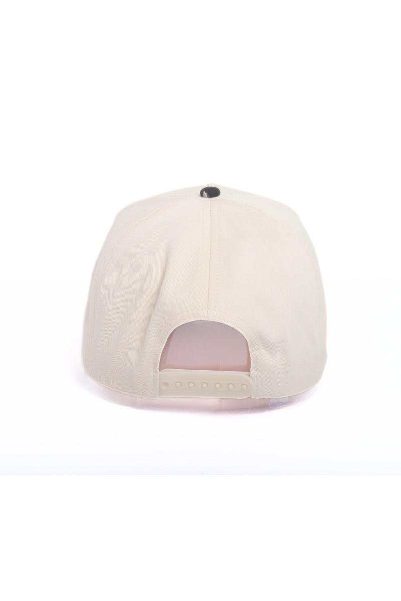 Floral Print Brim 5 Panel Two Tone Baseball Cap