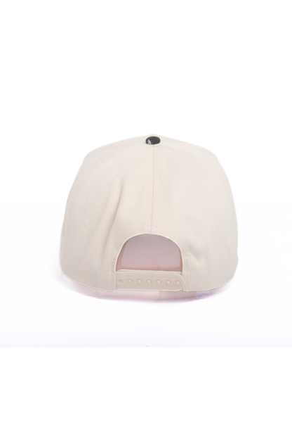 Floral Print Brim 5 Panel Two Tone Baseball Cap
