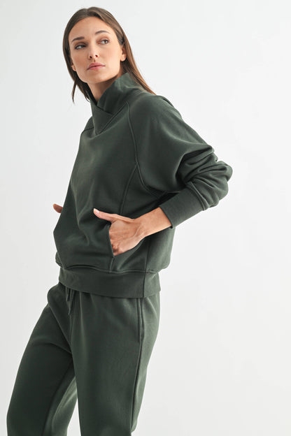Hearthline Fleece Mock Neck Sweater