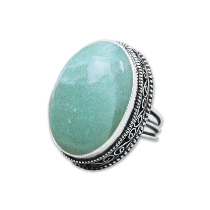 Artisanal Silver-Plated Statement Rings – Assorted Gemstones with Designer Bands (US Sizes 6–10, Non-Adjustable)
