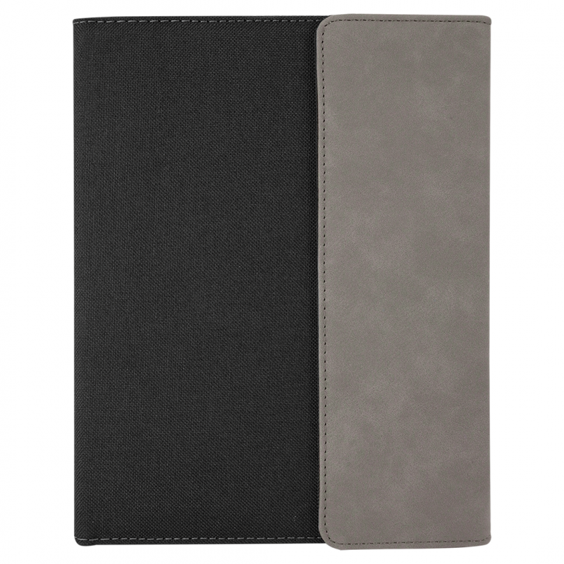 9 1/2 x 12 Laserable Leatherette Canvas Portfolio w / Notepad