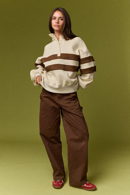 PT19959 Lottie Stripe Rugby Pullover