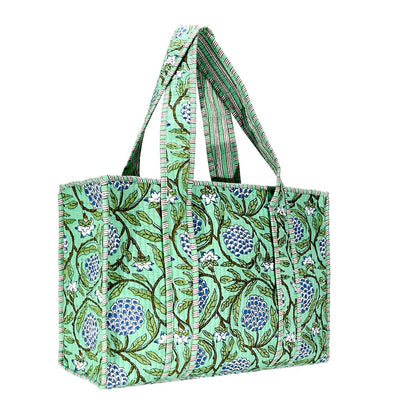 Cotton Block Print Tote Bag- Small & Large