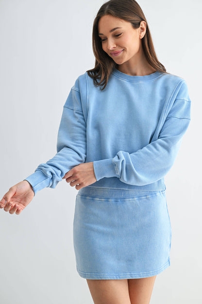 Mineral Wash Luxe Cropped Sweatshirt