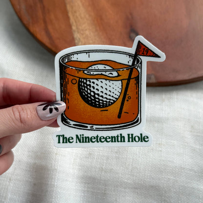 The Nineteenth Hole Whiskey Golf Sticker