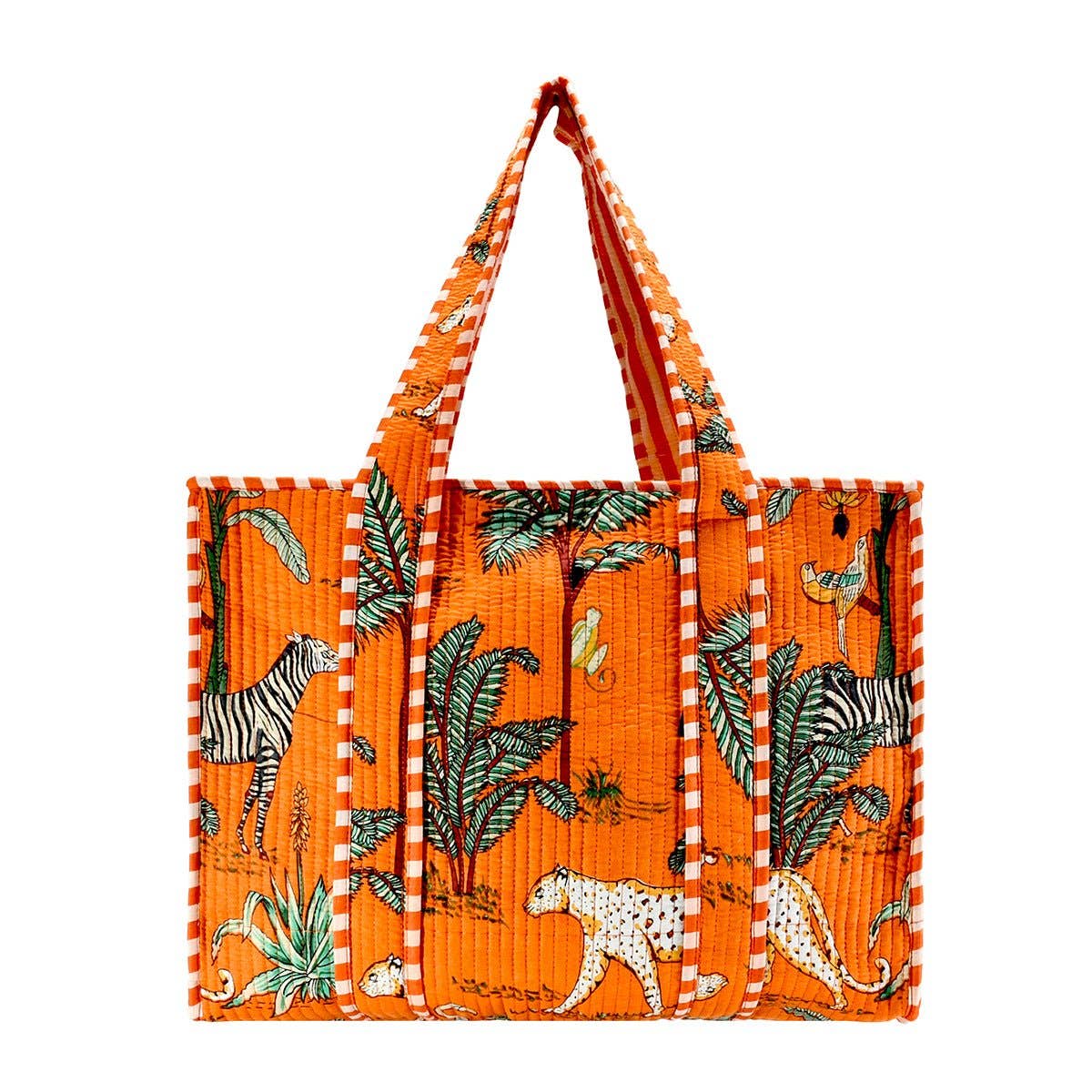 Cotton Block Print Tote Bag- Small & Large