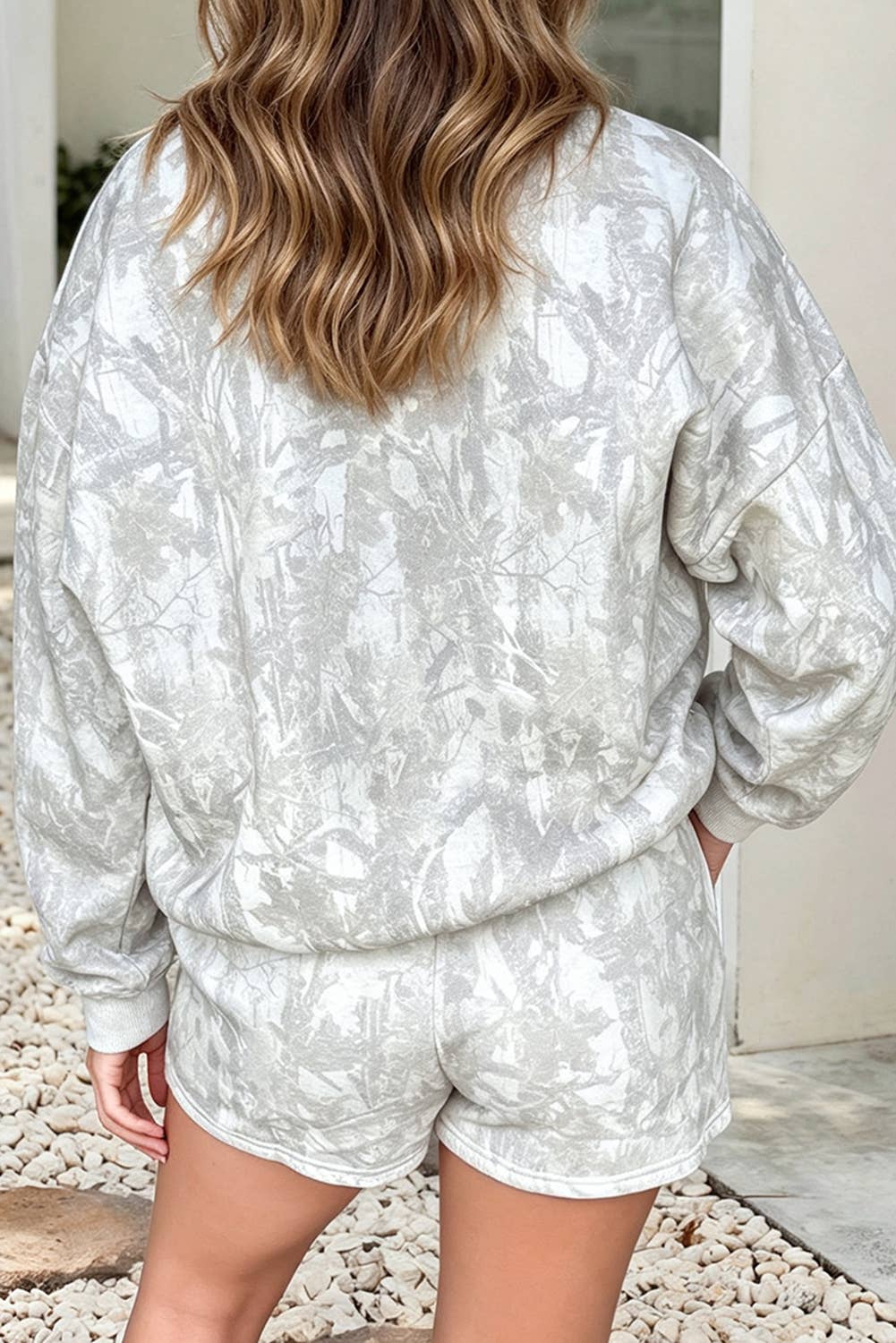 LDC Woodland  Camouflage Long Sleeve Top and Shorts Set