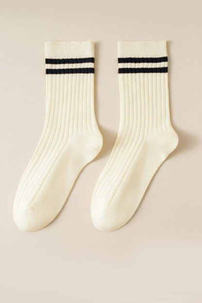 WOMAN STRIPE HALF CREW THROWBACK COTTON SOCKS | 40S02076
