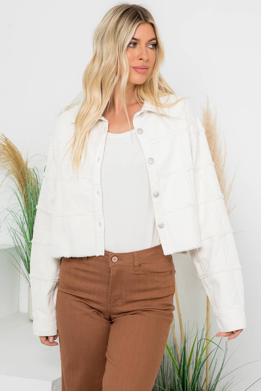 Heavy Washed Corduroy Patchwork Jacket