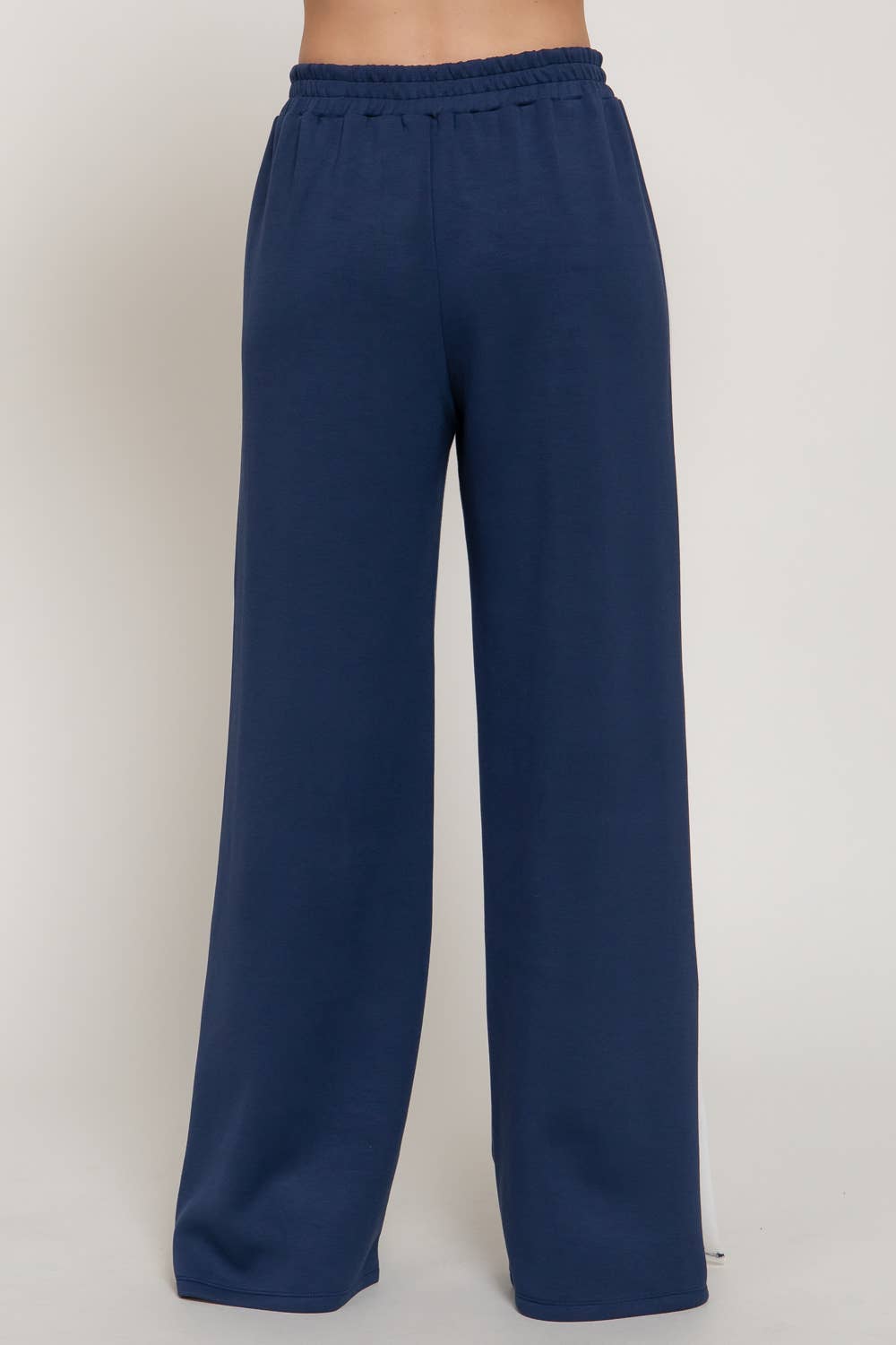 Soft Modal Scuba Side Contrasting Panels Straight Pants