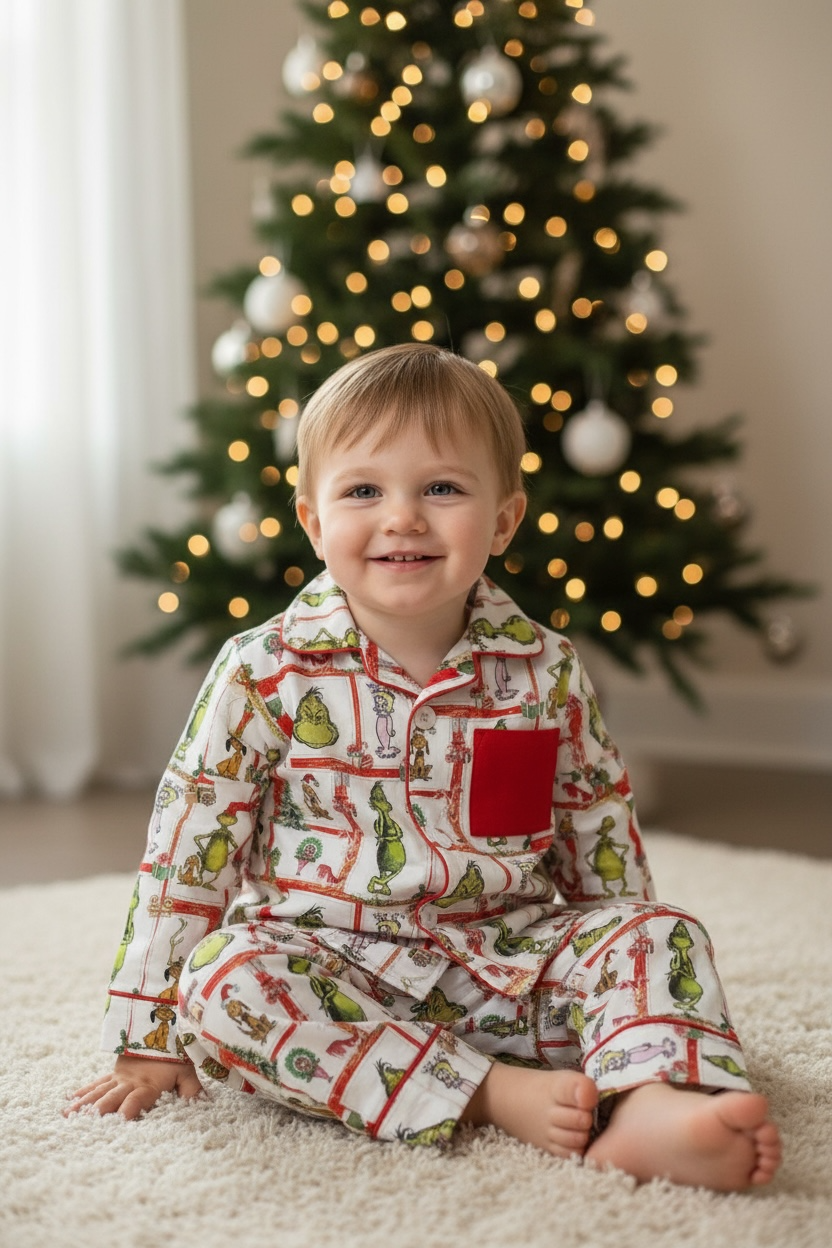 Grinch Santa Pajama Set