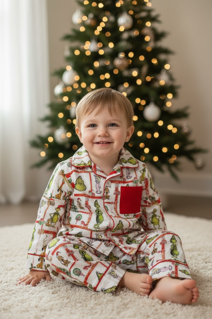 Grinch Santa Pajama Set