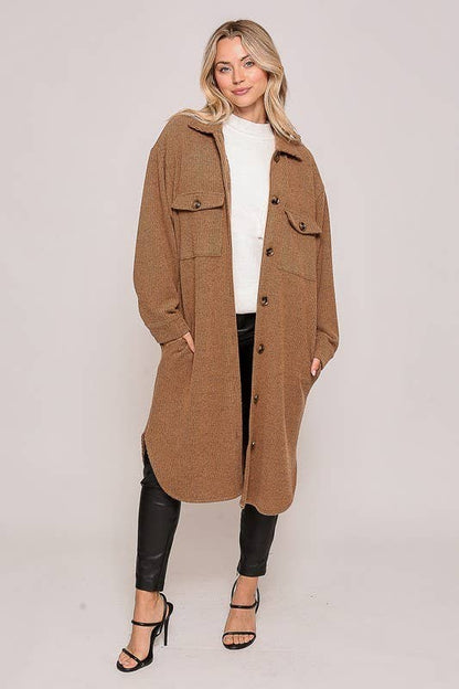 Soft And Cozy Oversized Waffle Jacket