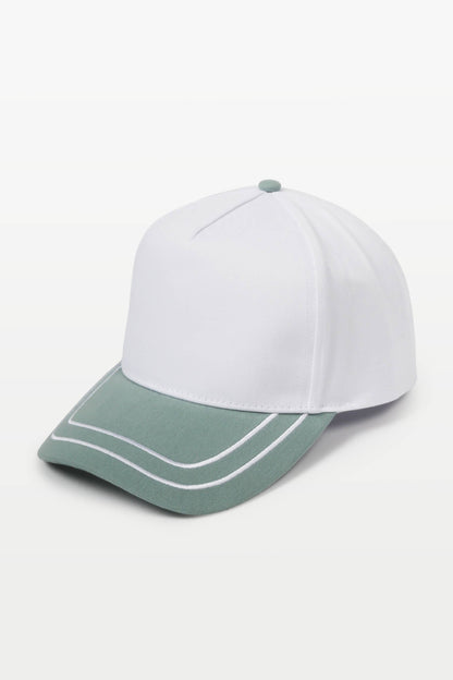 Retro Stripe Brim Two Tone 5-Panel Cap