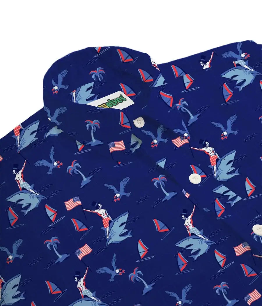 Fin Riding Founder Men's Hawaiian Shirt - USA Button Down