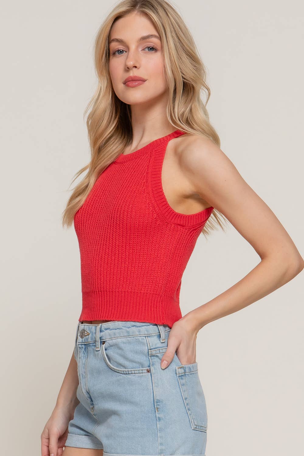Halter Neck Sweater Top