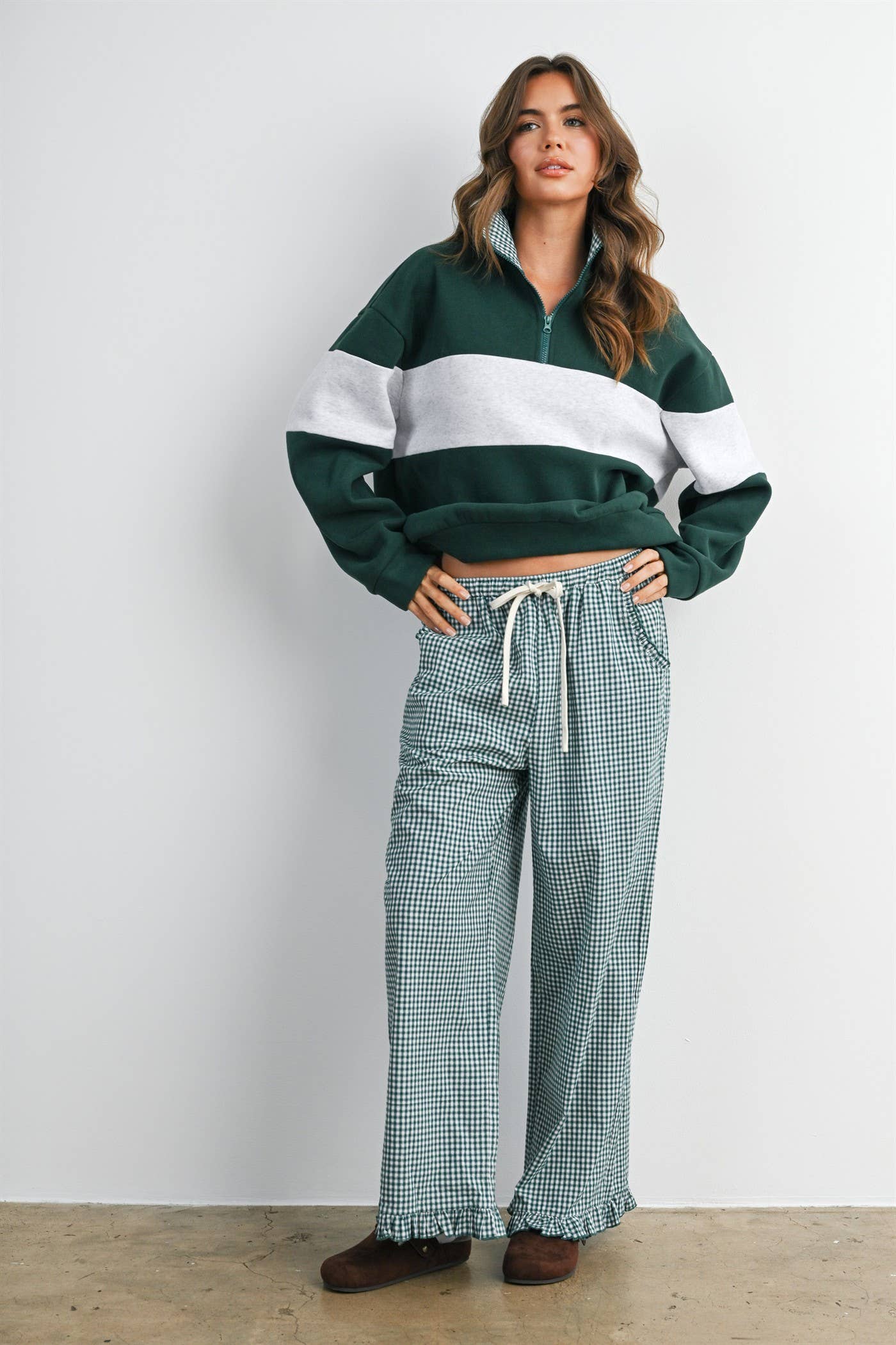 Colorblock Quarter-Zip Sweatshirt-BMT8510
