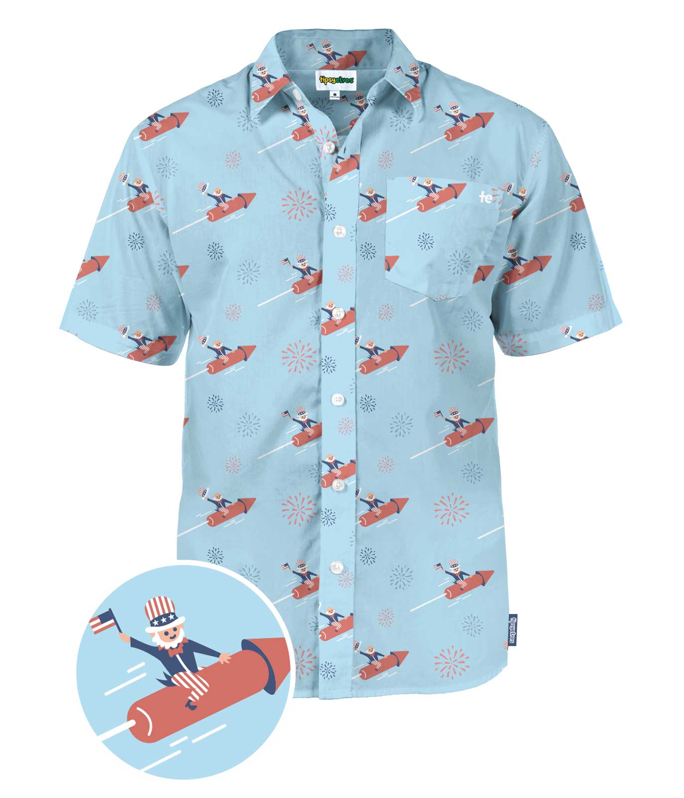 Let Freedom Ride Men's Hawaiian Shirt - Fun USA Button Down