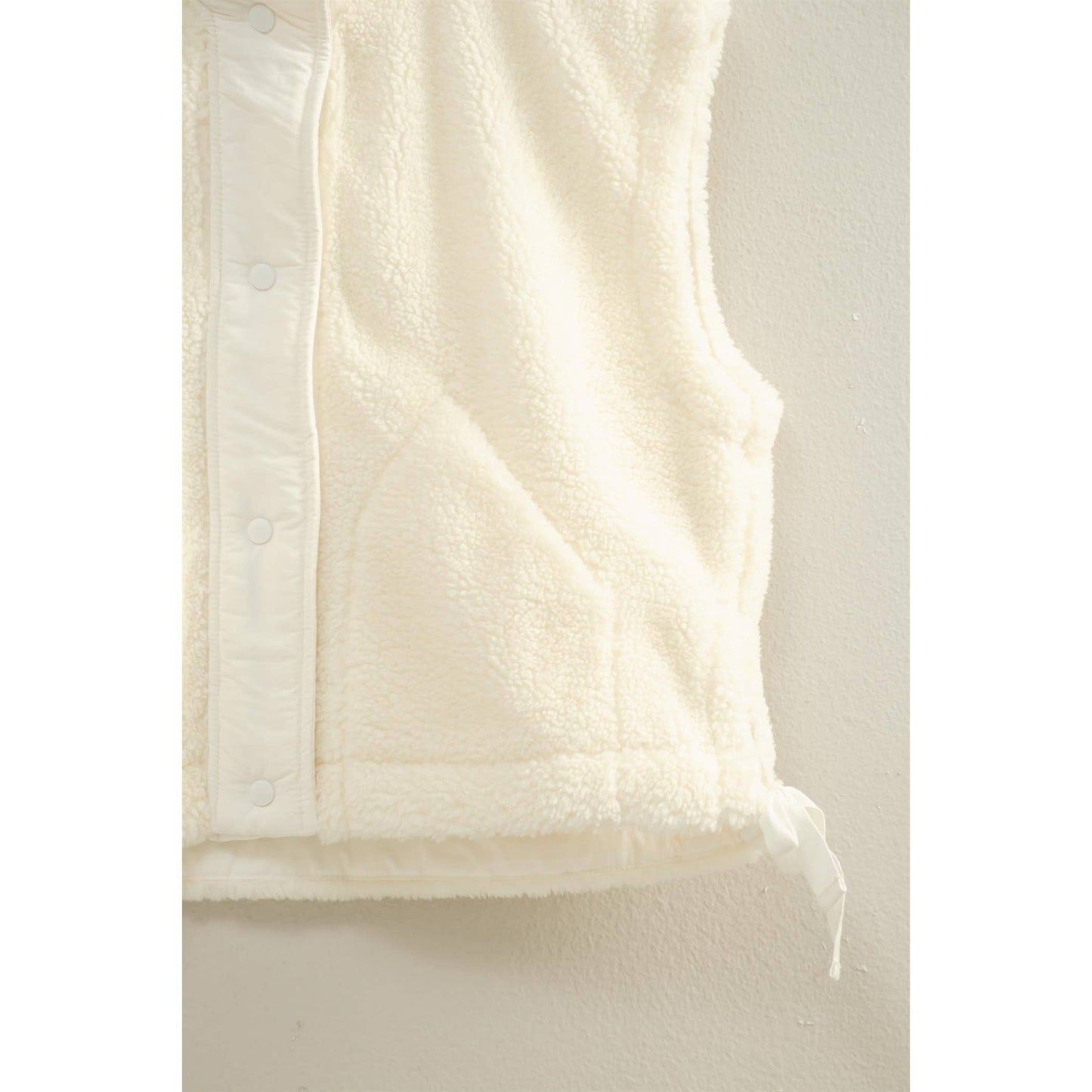 Cozy Mock Neck Sherpa Vest Jacket