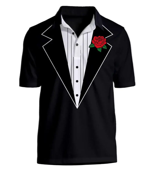 Tuxedo Men's Golf Shirt - Unique Bachelor Party Golf Polo