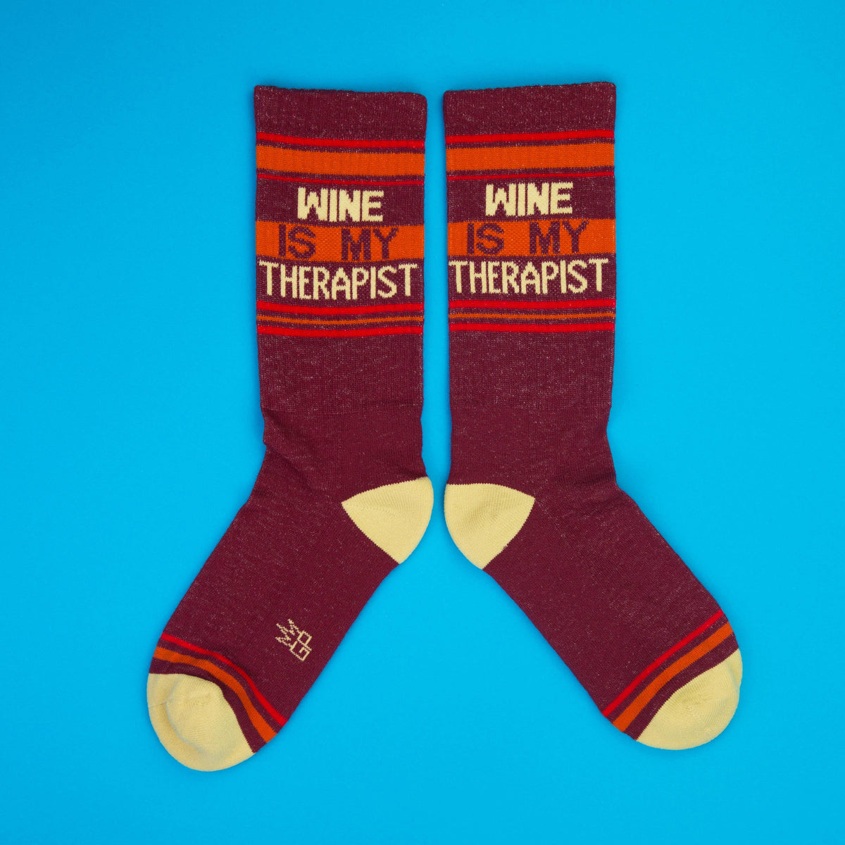 Wine is My Therapist Gym Crew Socks - Wine Lover Gift