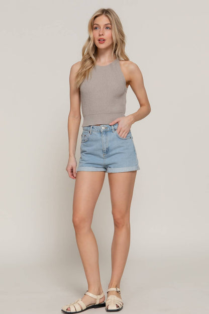 Halter Neck Sweater Top