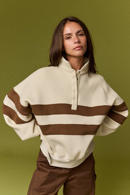 PT19959 Lottie Stripe Rugby Pullover