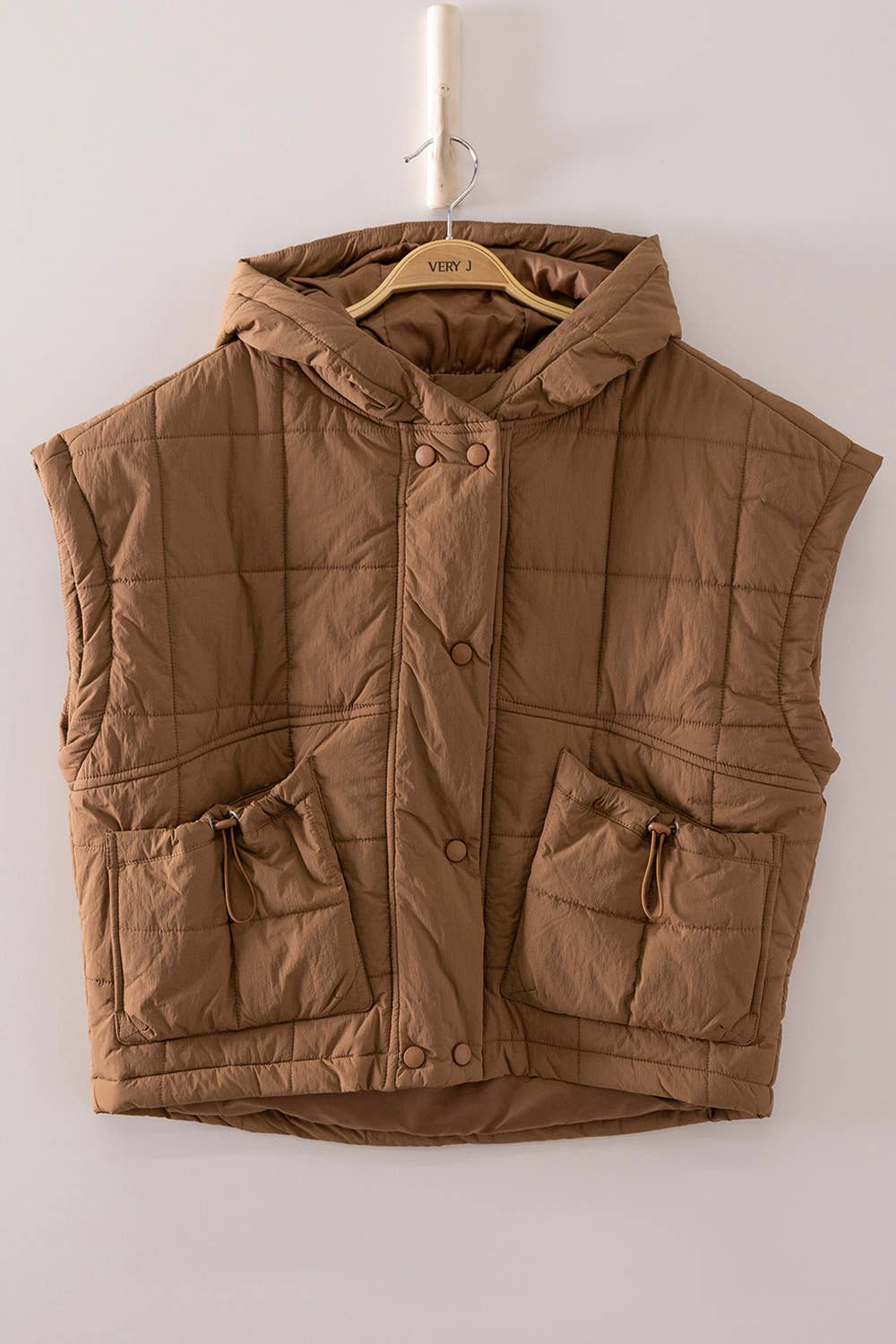 NJ90482-Quilted Hooded Puffer Vest