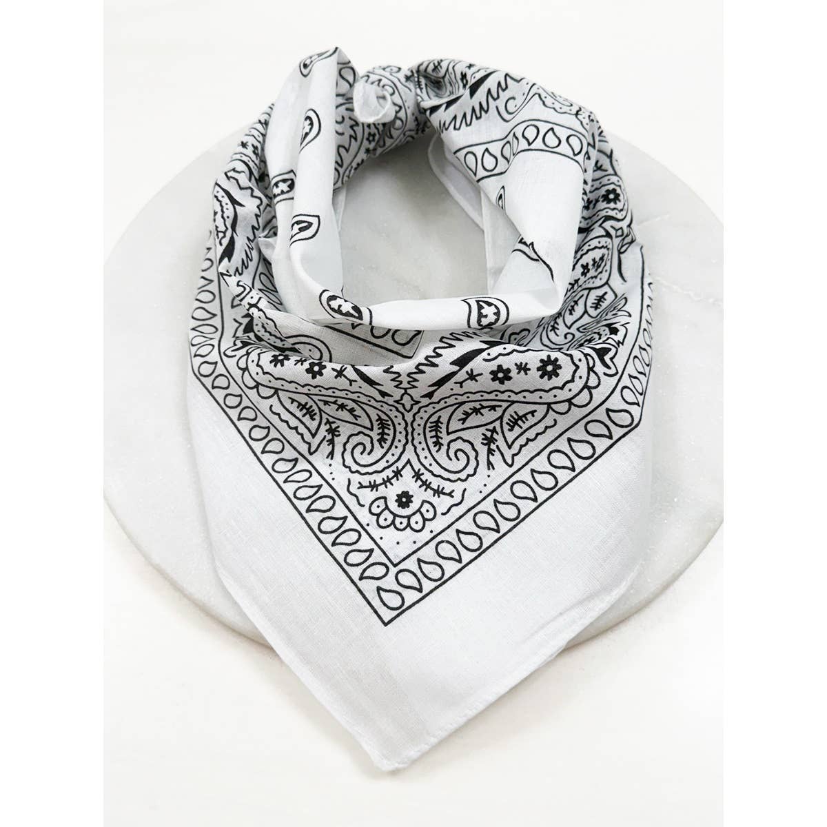 WHITE Pasley Pattern Bandanas