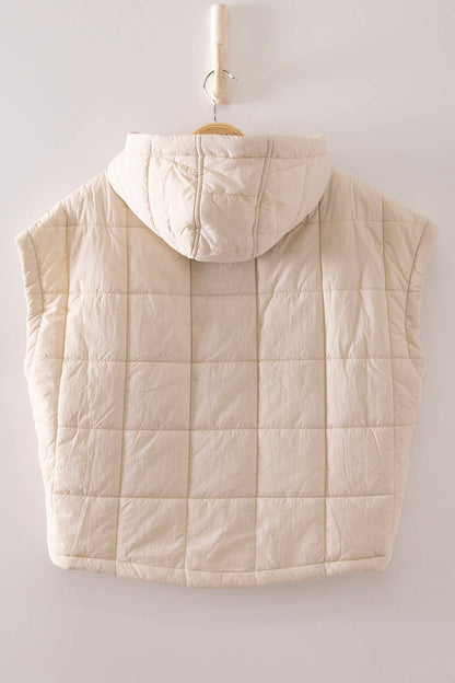 NJ90482-Quilted Hooded Puffer Vest