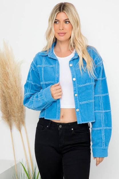 Heavy Washed Corduroy Patchwork Jacket