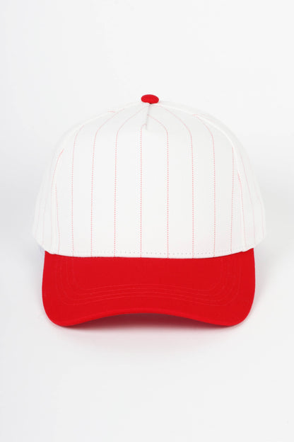 Pinstripe Two-Tone Baseball Cap