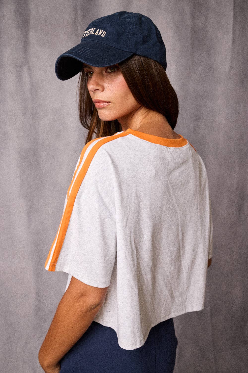 PT19904 - Contrast Trim Cropped Tee