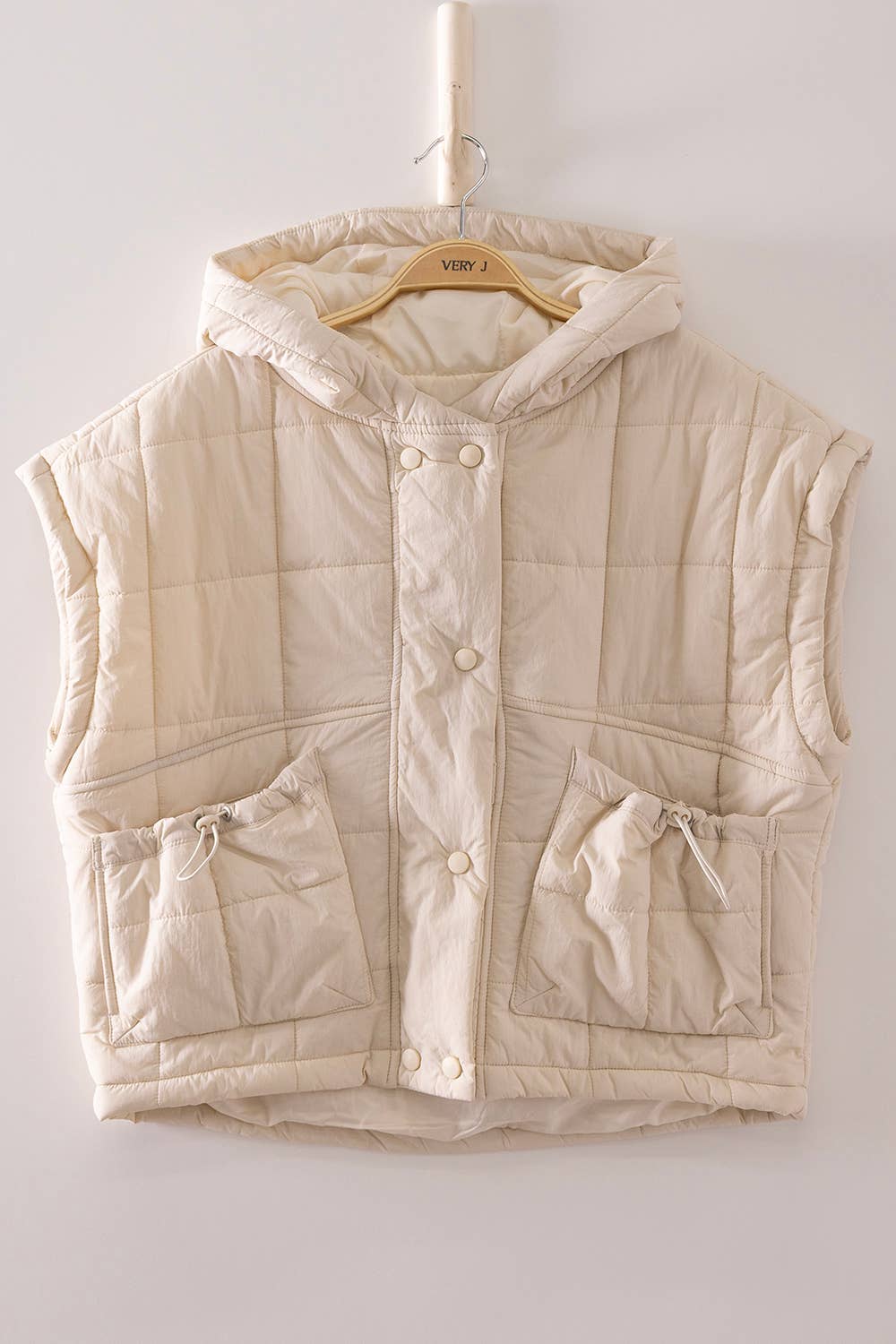 NJ90482-Quilted Hooded Puffer Vest