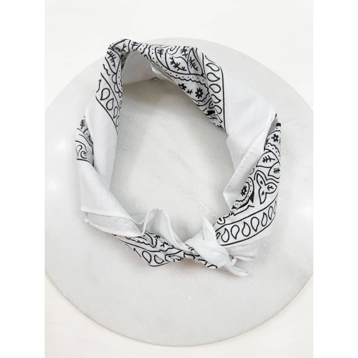 WHITE Pasley Pattern Bandanas