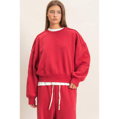 Star Patch Sleeve Sweatshirt